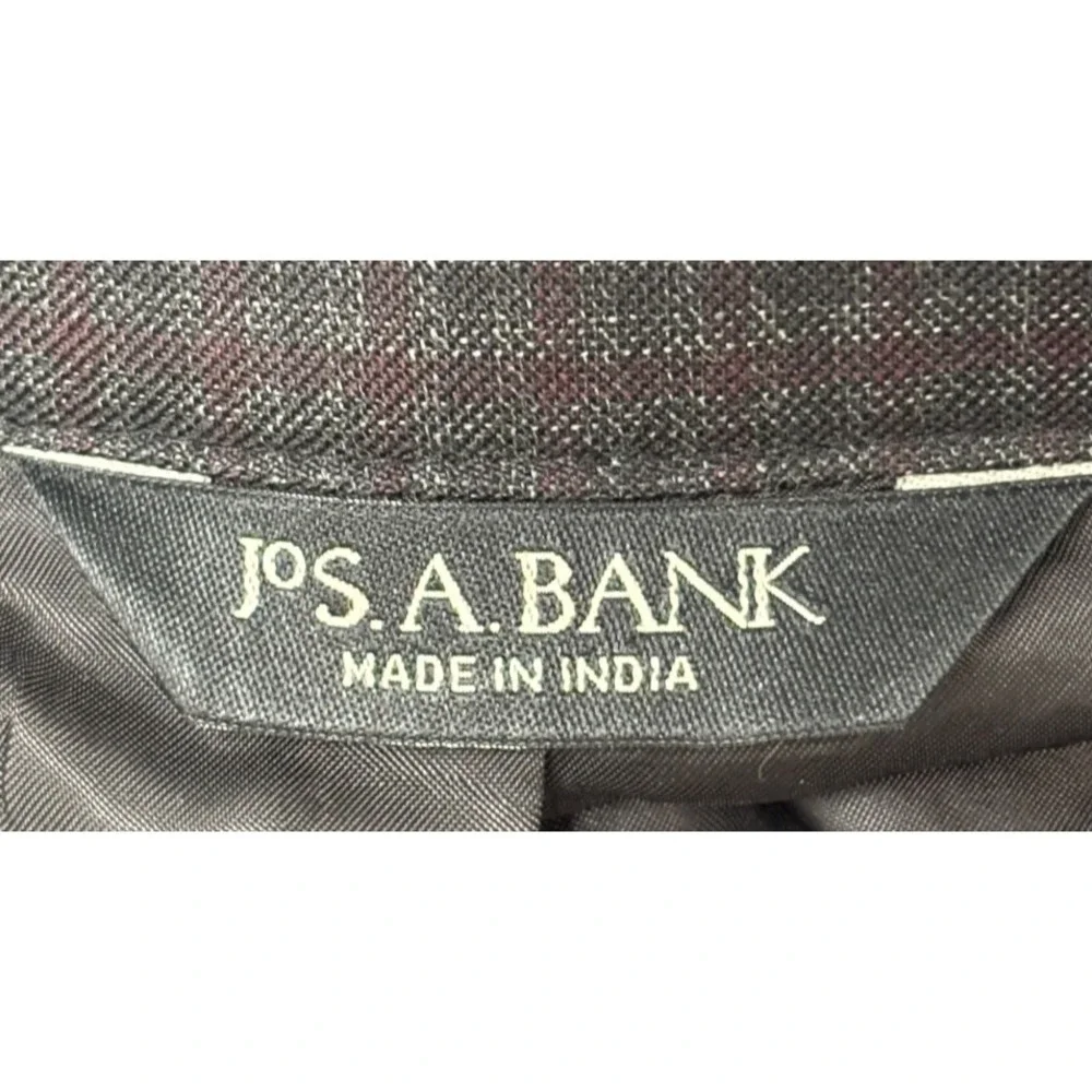 Jos. A. Bank Men's Gray Glen Plaid Sport Coat Blazer 2 Button Classic